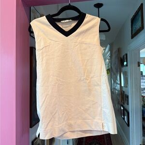 Marni Pink, Cream and Black V-Neck Tank Top